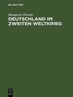 cover image of Deutschland im zweiten Weltkrieg